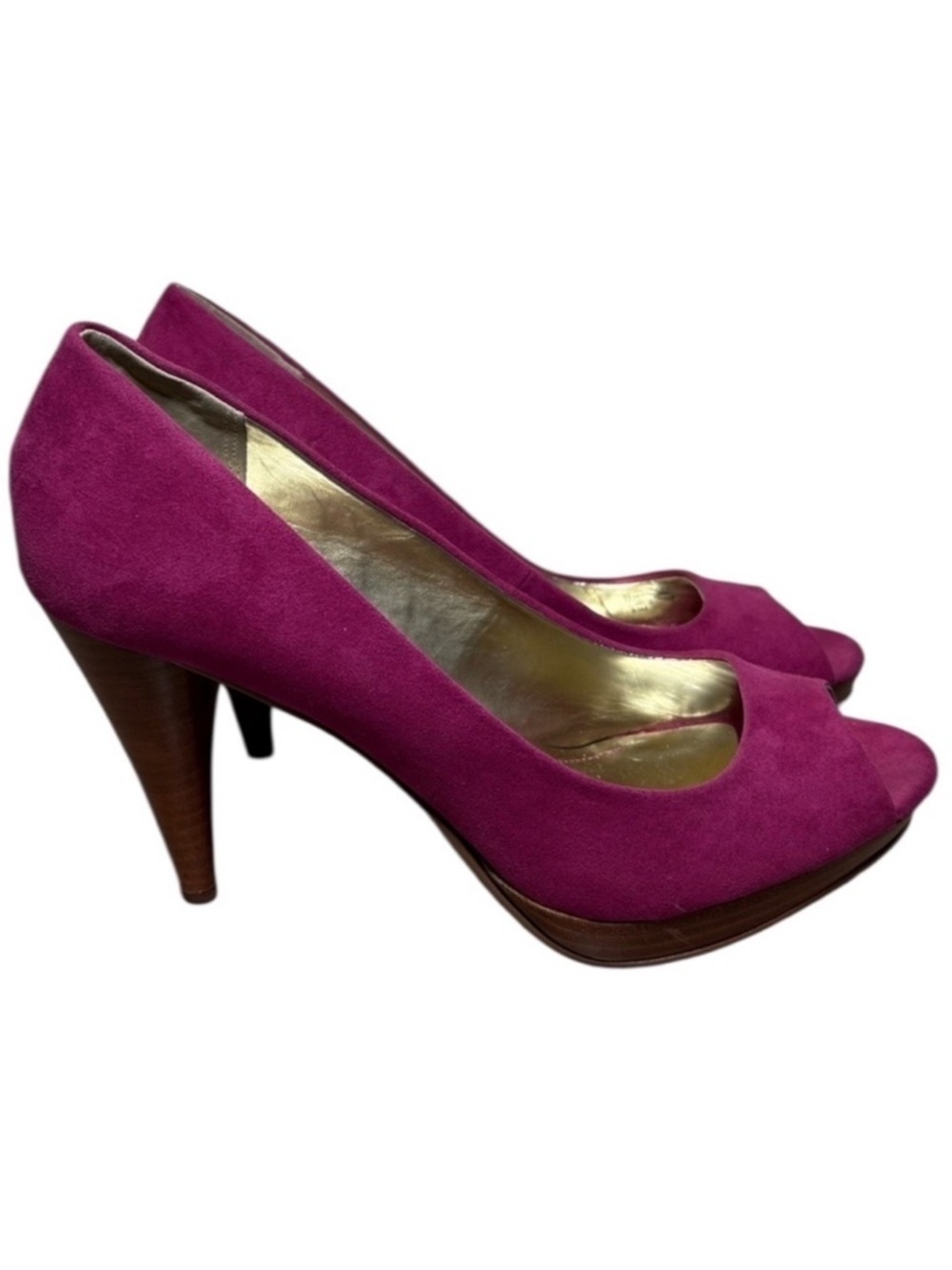 Style & Co Fuchsia Suede Peep Toe Heel/ Pumps | Size: 9.5